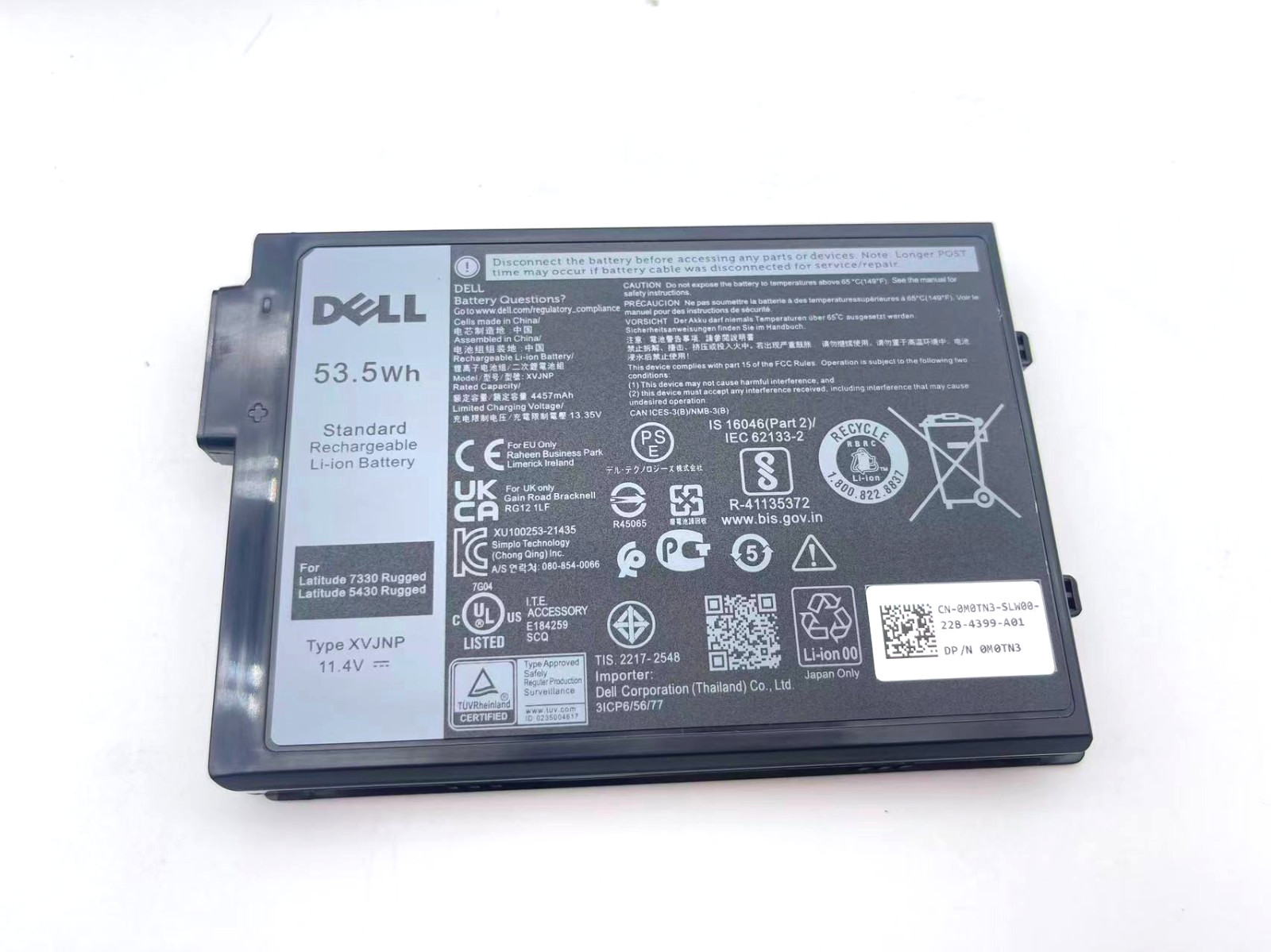OEM NEW 11.4V 53.5Wh XVJNP battery For Dell Latitude 5430 7330 Rugged Extreme
