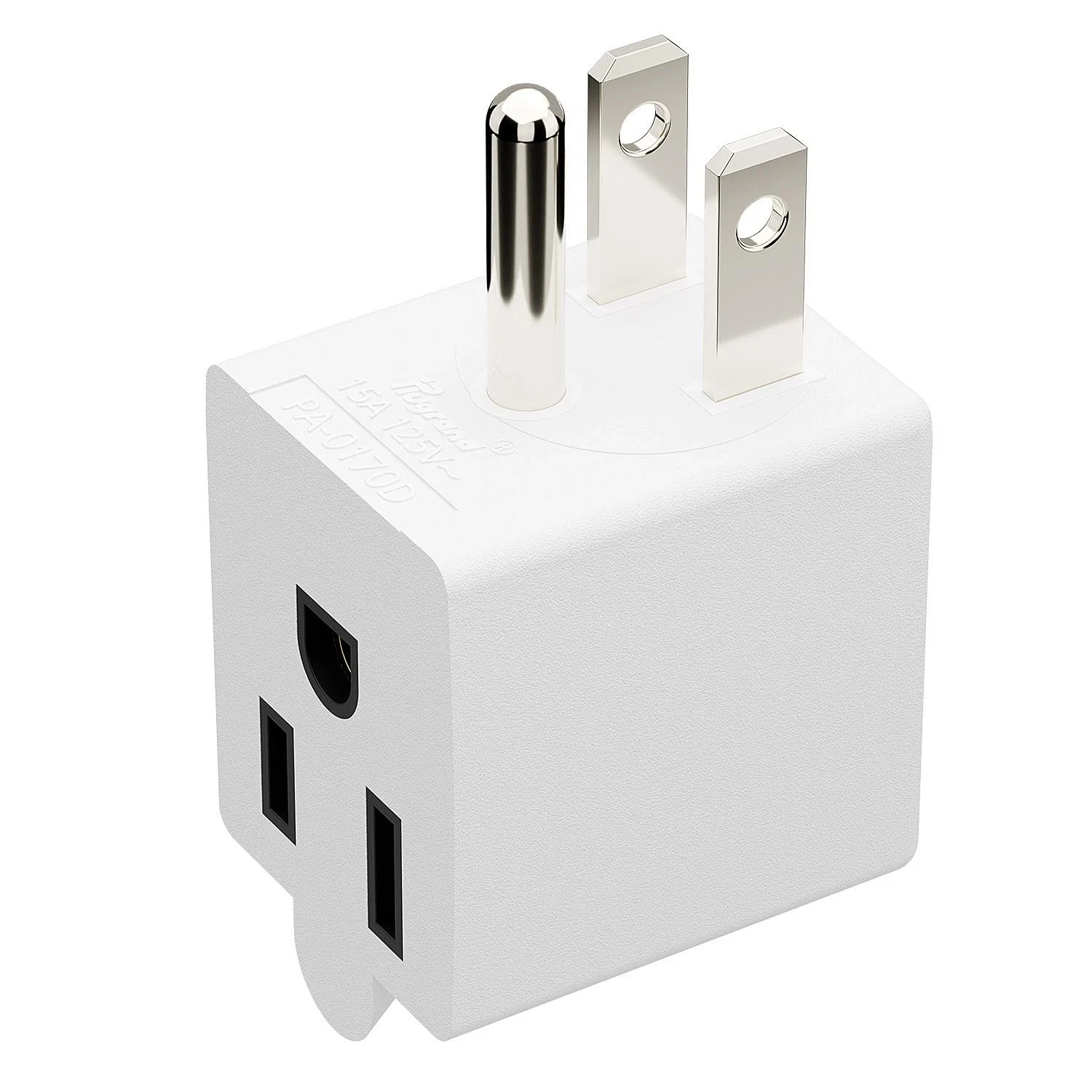 90 Degree Adapter Right Angled Downward Angled USA 3-Prong Male-Female Adapter
