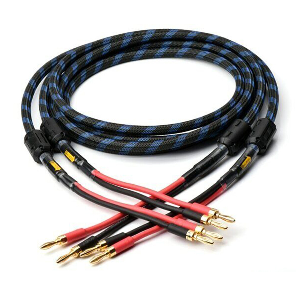 Pair OFC Pure Copper Cable HIFI Audio Speaker Cord with Banana/Spade Connector