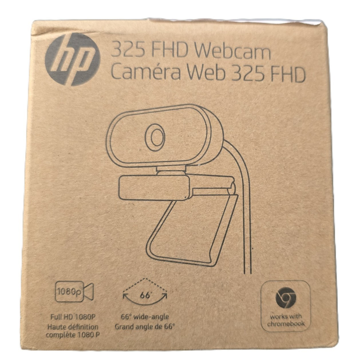 HP 325 FHD Webcam 1080p Full HD Wide-Angle Camera with Built-in Mic Chromebook
