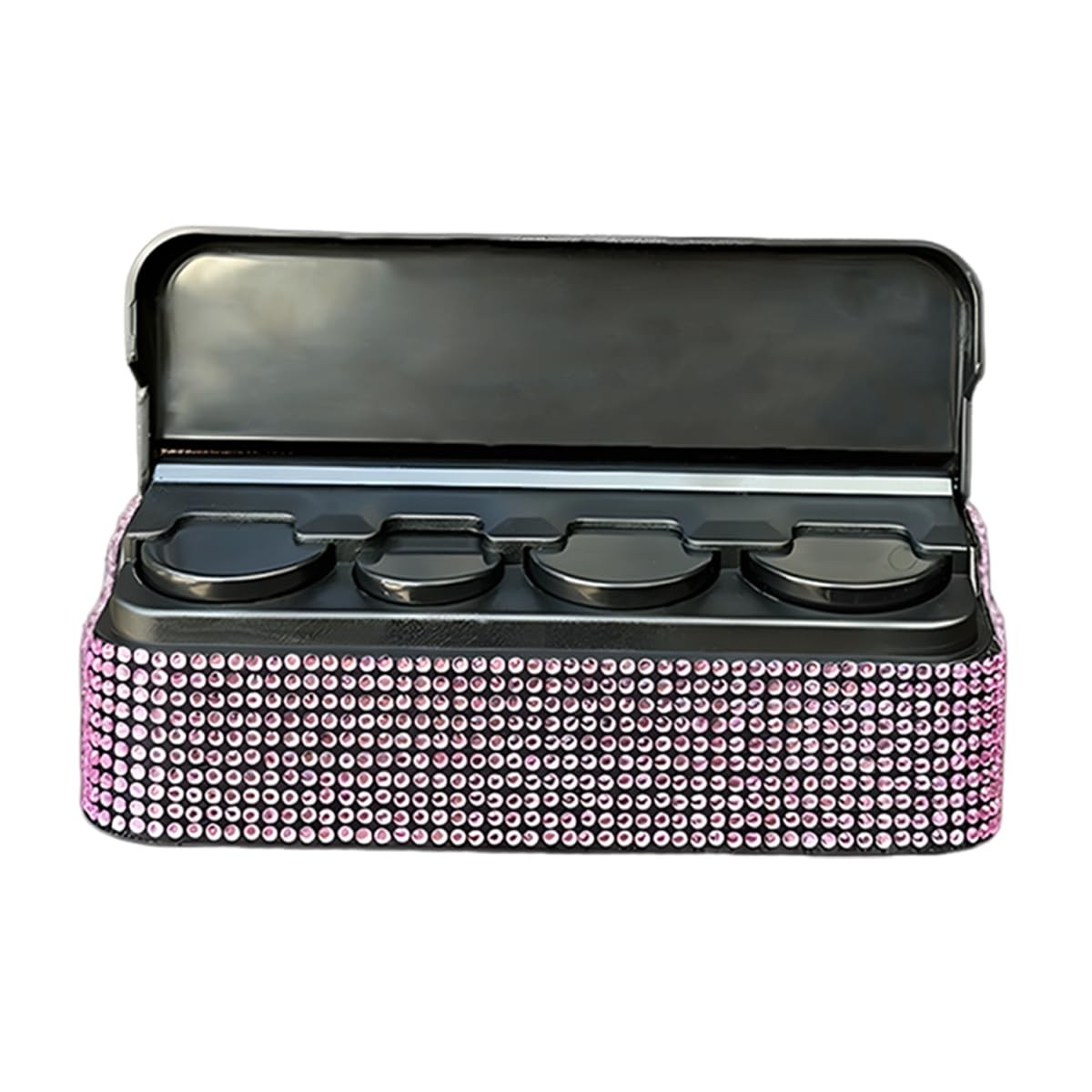 Pink Bling Crystal Rhinestone Car Coin Change Holder Sorter Storage Box Rack