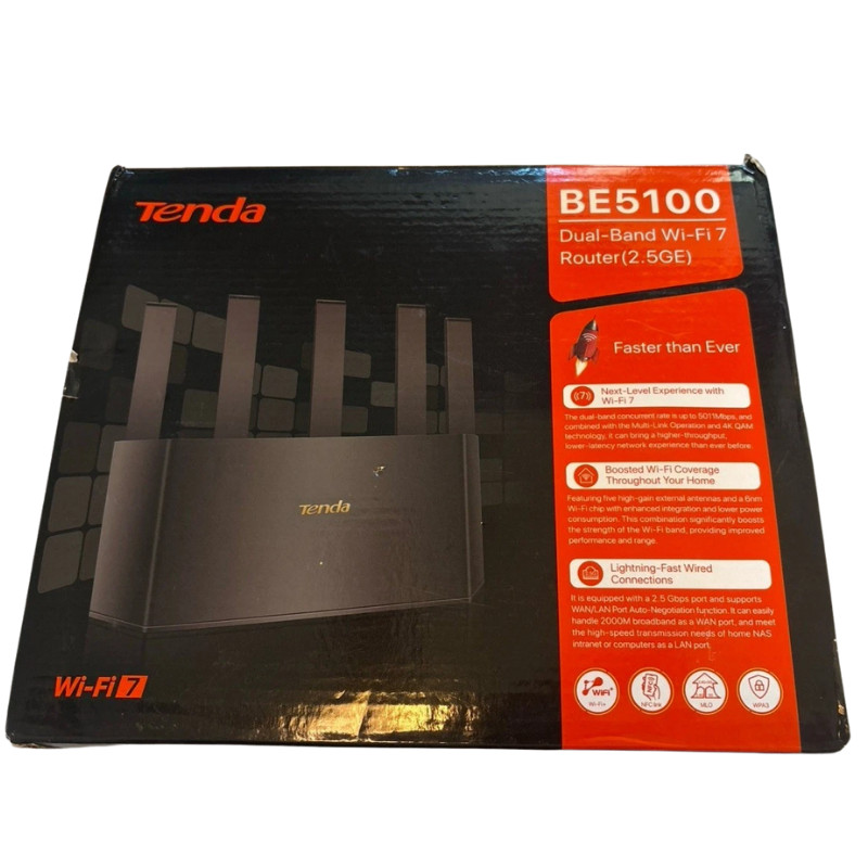 Tenda BE5100 Dual Band WiFi 7 Router 2.5GE 5011Mbps 5 Antennas New