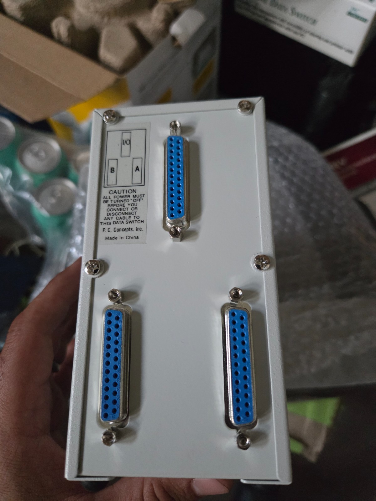 DB25 2 Way Data Transfer Switch Box RS-232 Parallel Rotary PC MAC Printer NEW