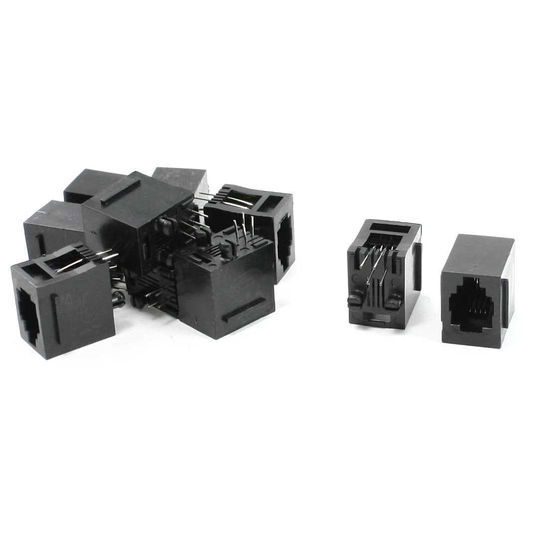 10Pcs RJ9 RJ10 RJ22 4P4C Handset Flat Wire Sockets Vert Jacks 15x11x15mm