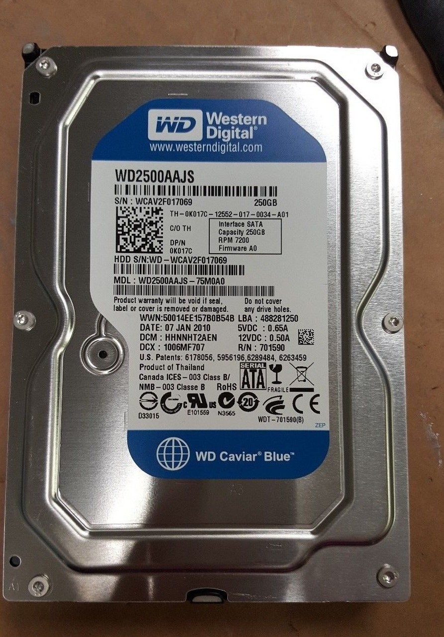 Western Digital WD2500AAJS-75M0A0 HHNNHT2AEN 250GB SATA 3.5 Hard Drive