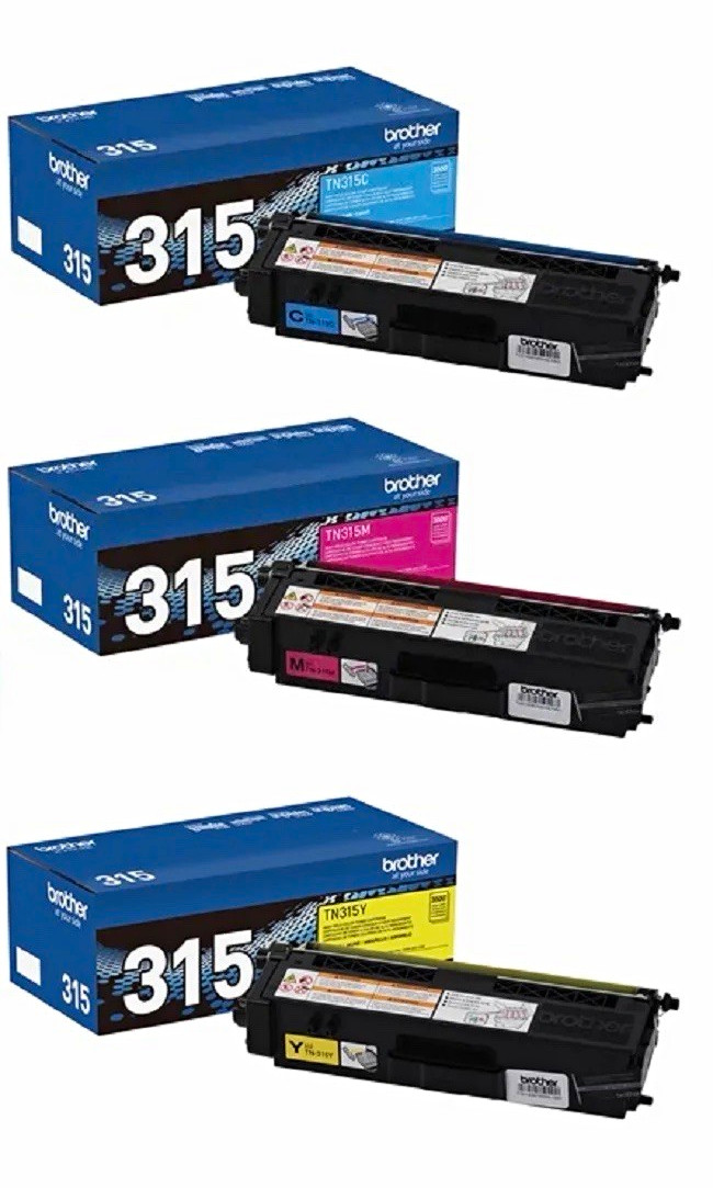 Brother TN-315BK/C/M/Y 4 Pack High Yield Toner Set OEM CMYK Laser Cartridges