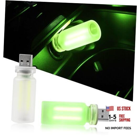 2PCS USB Car Lights, Touch Adjustment Lights, Plug in USB Frosted Glass Green