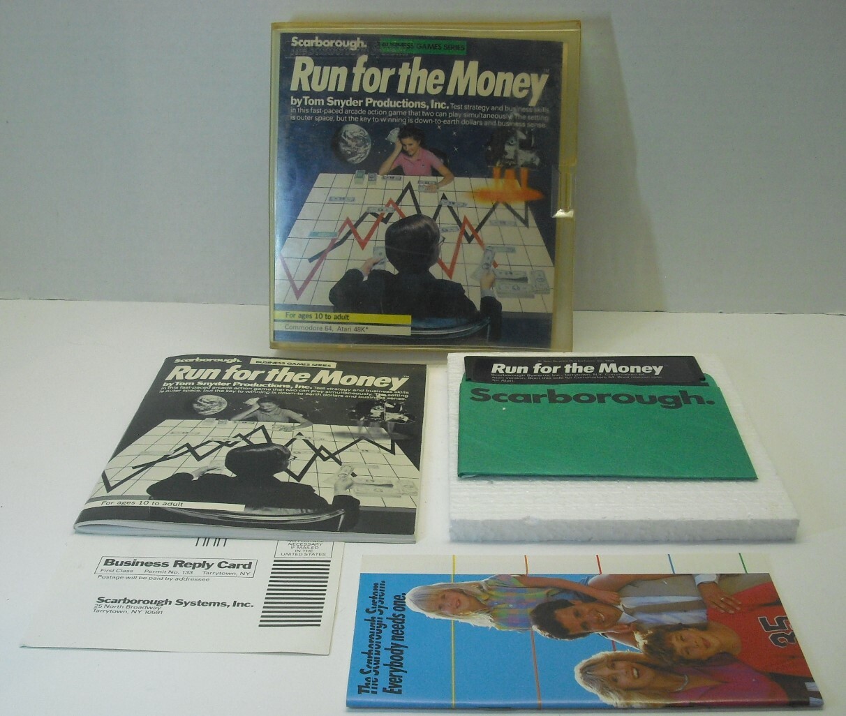 Scarborough Run for the Money Commodore 64 C64 Atari 48K Program Game w/ Case