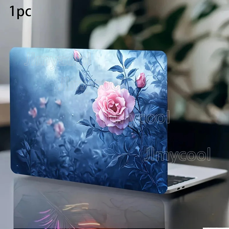2pcs Dream Pink Rose Flower Laptop Sticker Waterproof Scratch-resistant Durable 