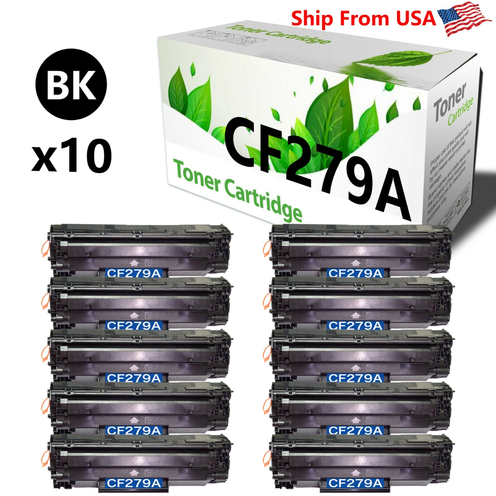 10PK CF 279A Toner Cartridge for Laser Jet Pro M12w