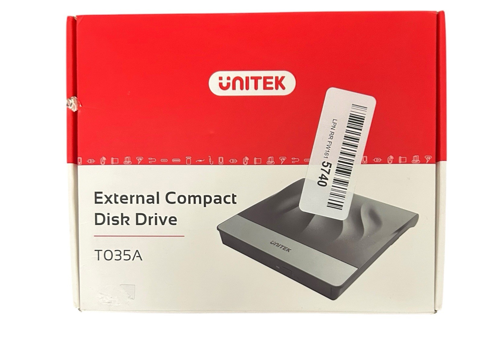 UNITEK T035A External CD DVD Drive Slim Portable USB 3.0 Type-C Reader Burner
