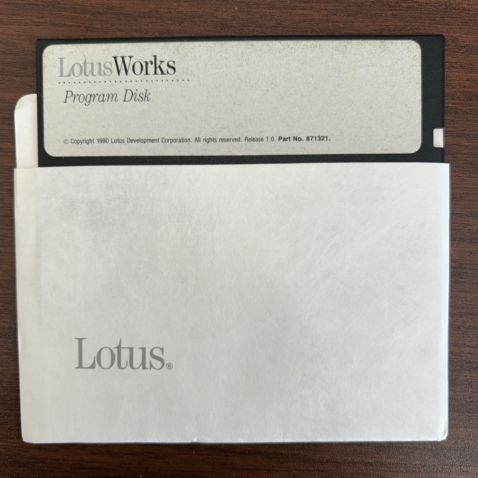 Lotus Works program Floppy Disk, 5.25” Floppy software vintage 1990 Release 1.0