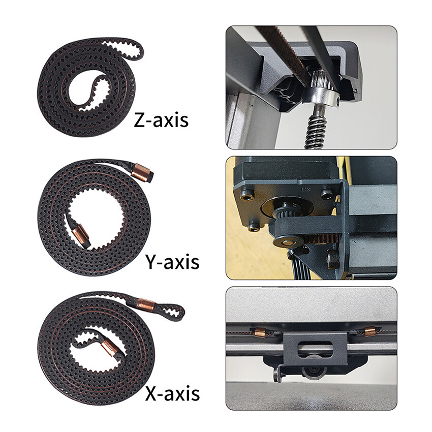 For Anycubic Kobra 3 3D Printer X/Y/Z Axis Timing Belt Synchronous Belt Replace
