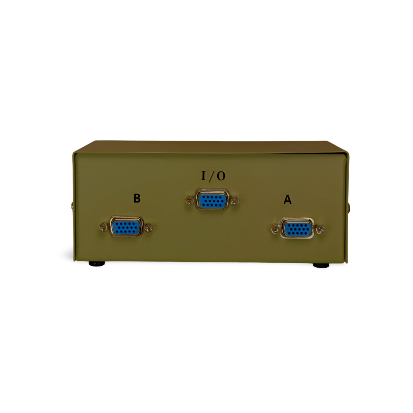 VGA HD15 AB Switch Rotary Dial 2 Port SVGA Monitor Switch Box - Beige