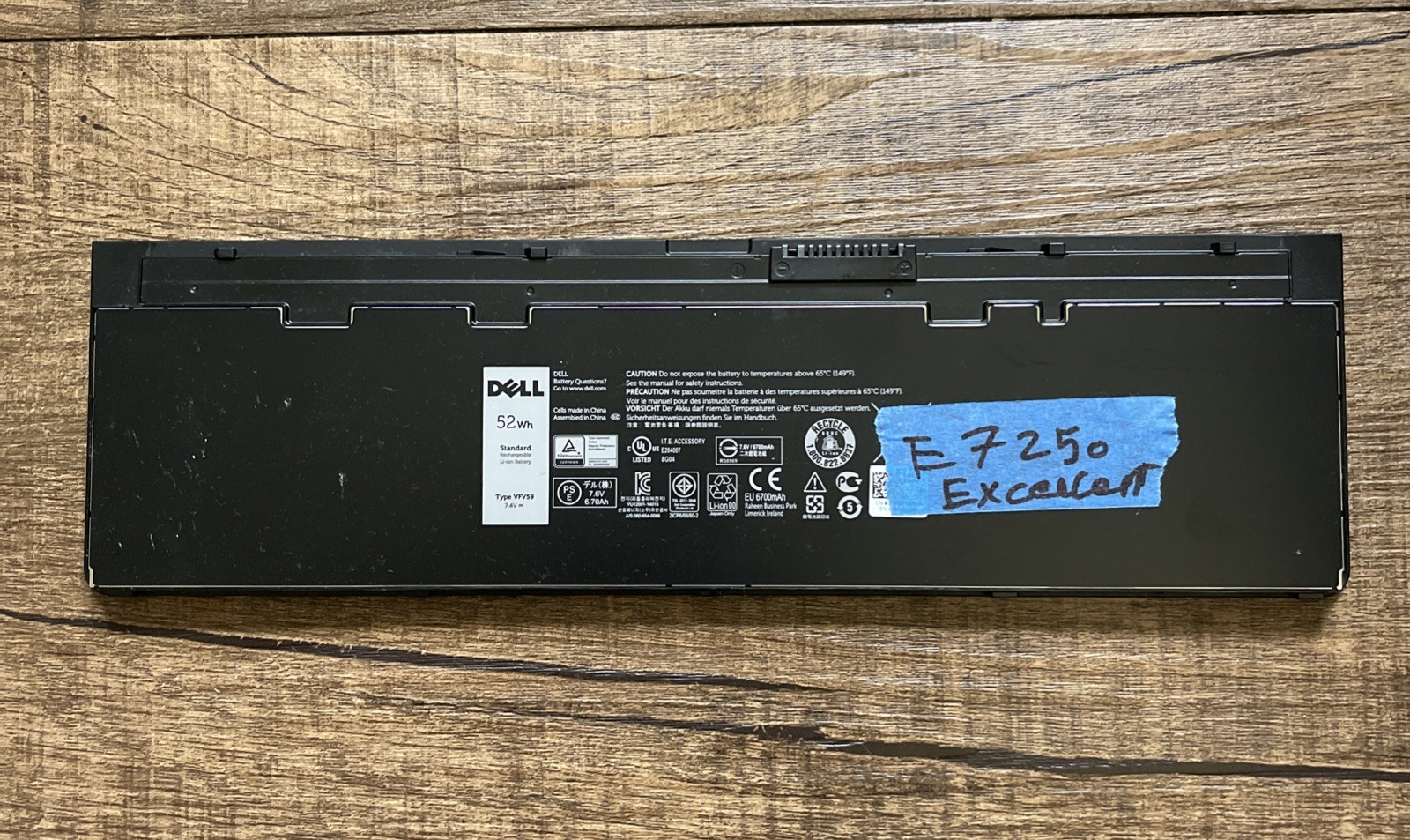 GENUINE DELL LATITUDE E7250 LAPTOP 4CELL 52WH VFV59