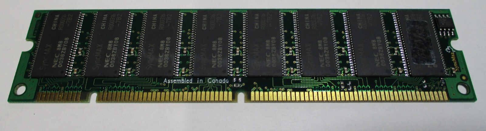NEC SyncMax 64MB 168-Pin SDR SDRAM DIMM PC100 100MHz Non-ECC CL2 Memory Module