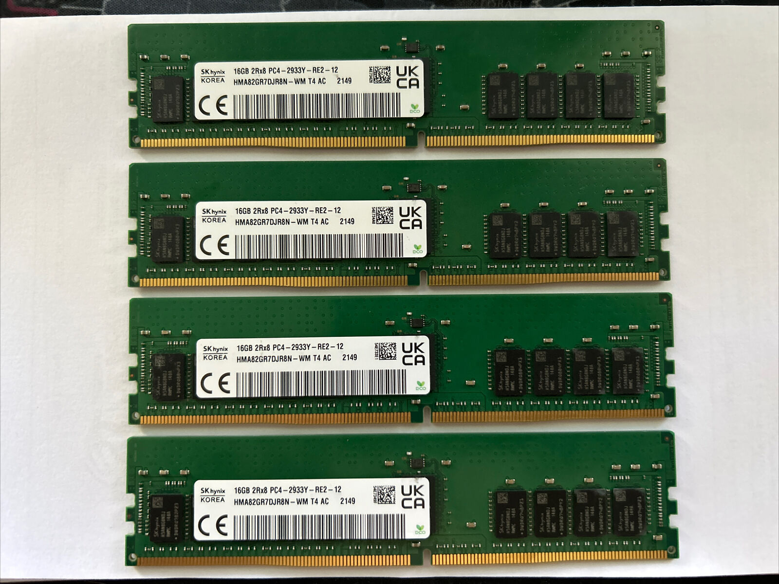 SK Hynix 64GB 2RX8 (4x16GB) DDR4 PC4-2933Y-RE2-12 ECC RDIMM Server WS Memory RAM