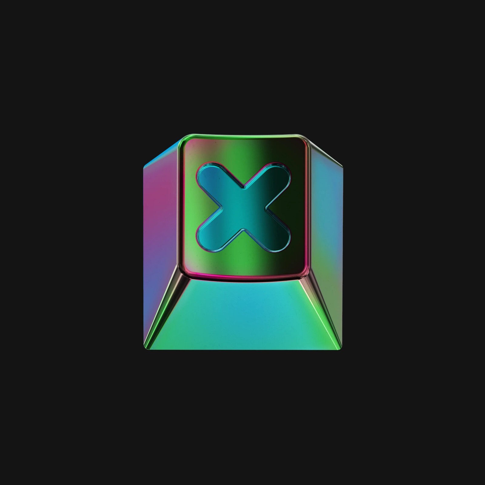 GMK Colorchrome X RAMA 'X' Brass Artisan Keycap - Chromatic
