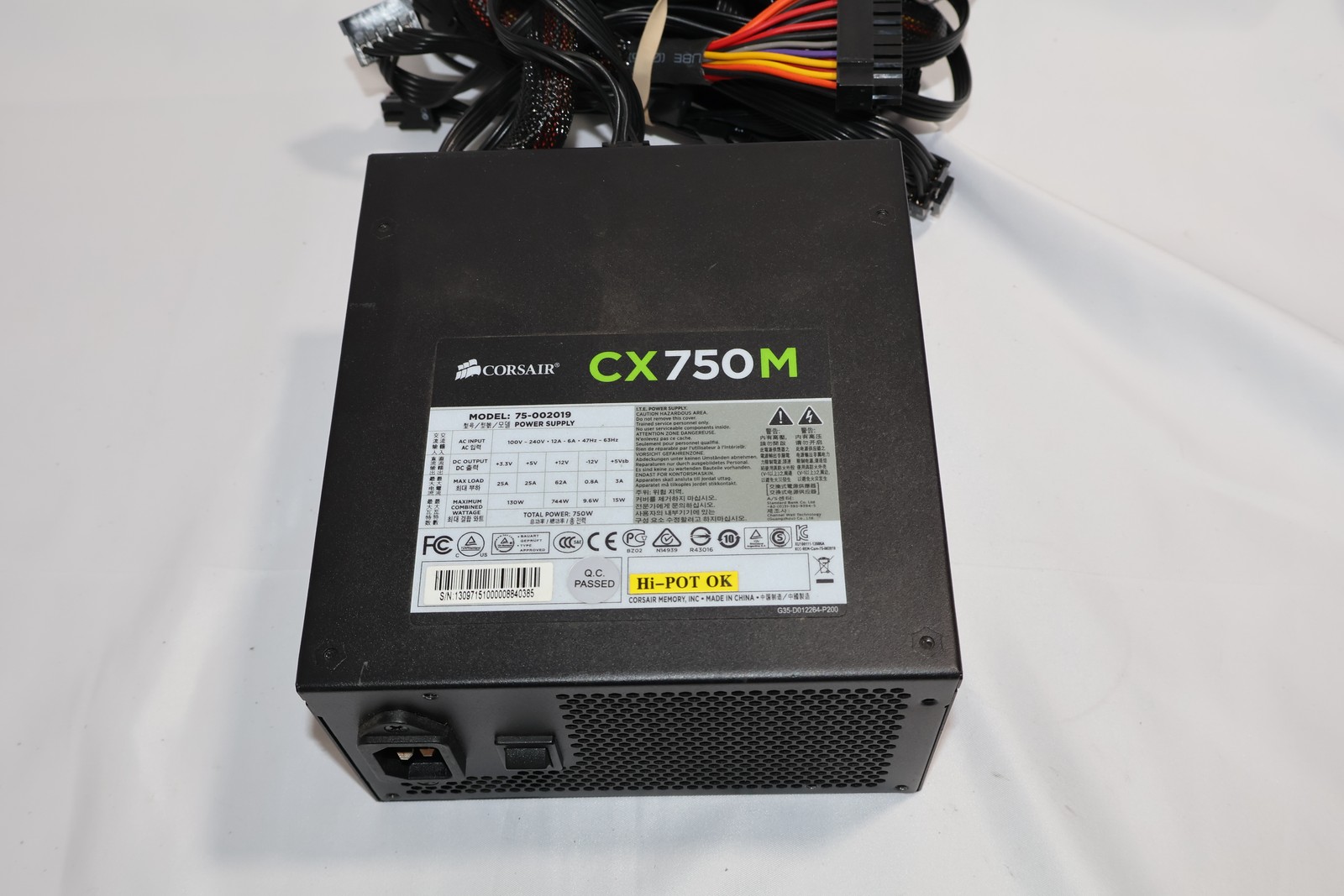Corsair CX750M 750W 80 Plus Bronze Semi-Modular Power Supply PSU 75-002019