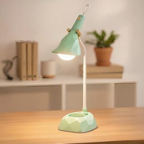 Portable Desk Lamp with Detachable Flashlight, 3 Color Temperature Modes, Green