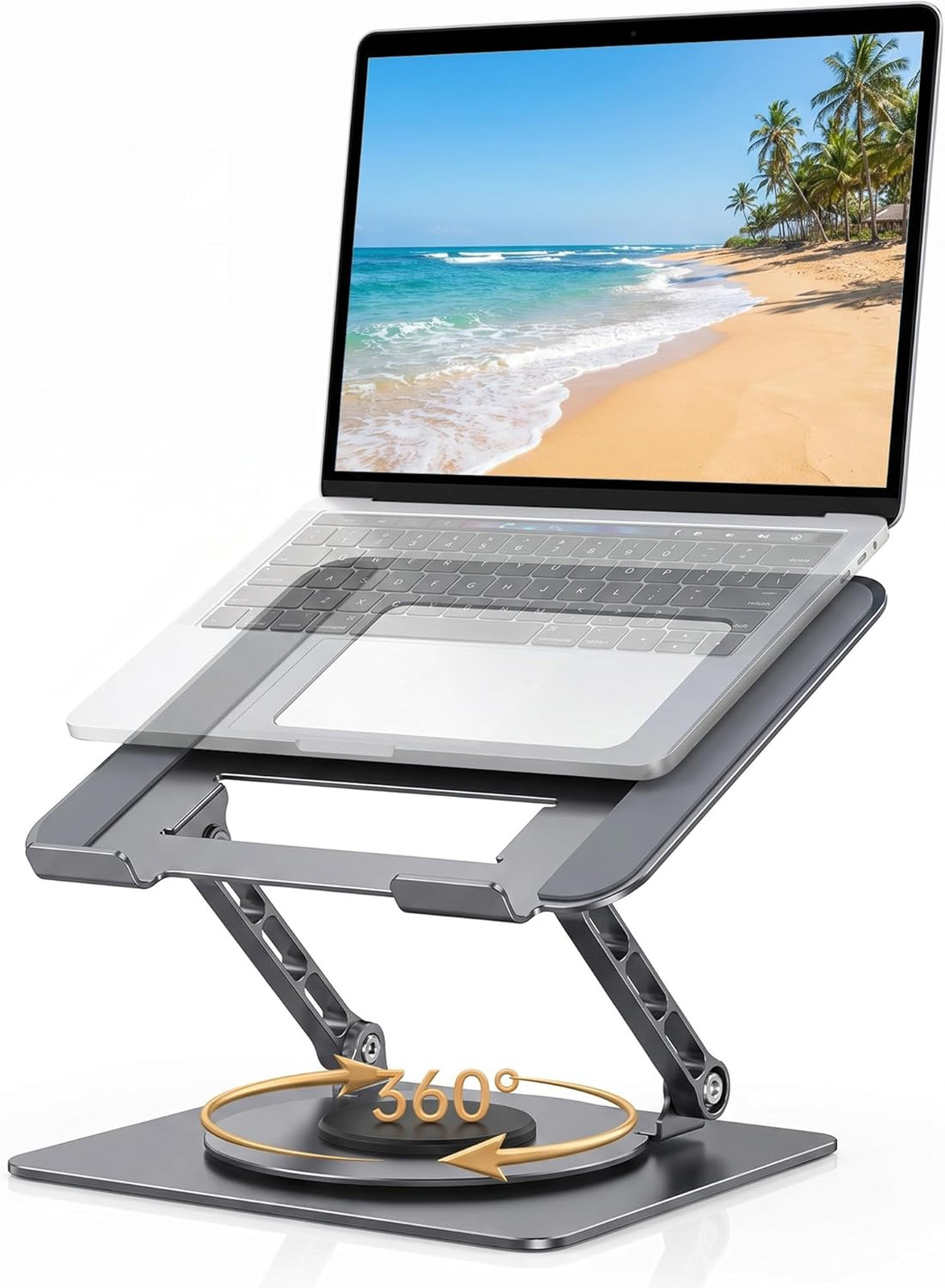 Aluminum Laptop Stand for Desk Heavy Duty Adjustable Height 10-17 Inch