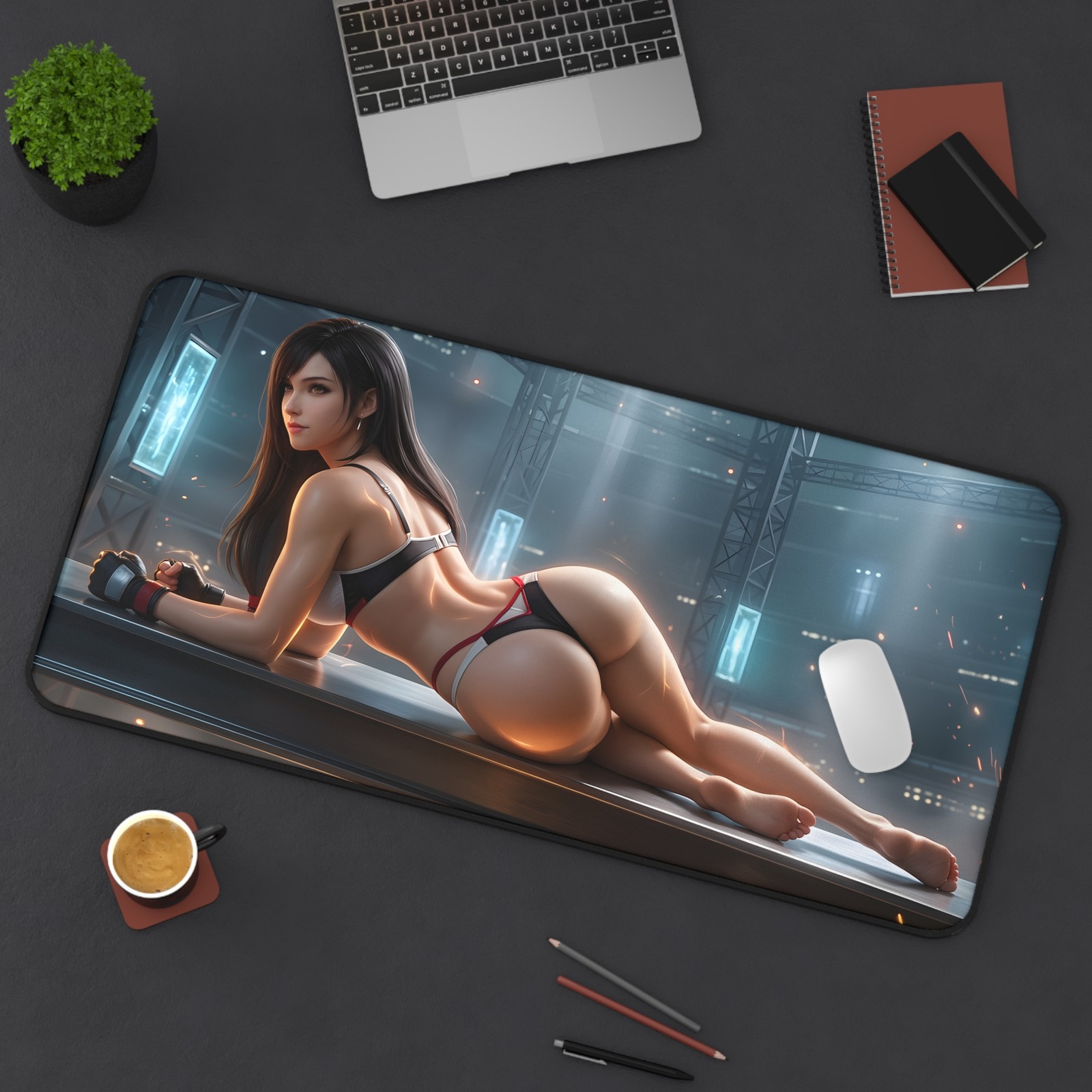 Tifa Lockhart Desk Mat, Final Fantasy Computer Desk Pad, Gamer Decor