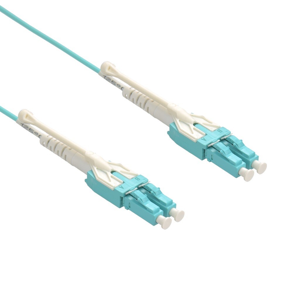 20m LC-LC Duplex 50/125 OM3 Multimode 10GB Fiber Patch Cable Aqua Uniboot 65FT