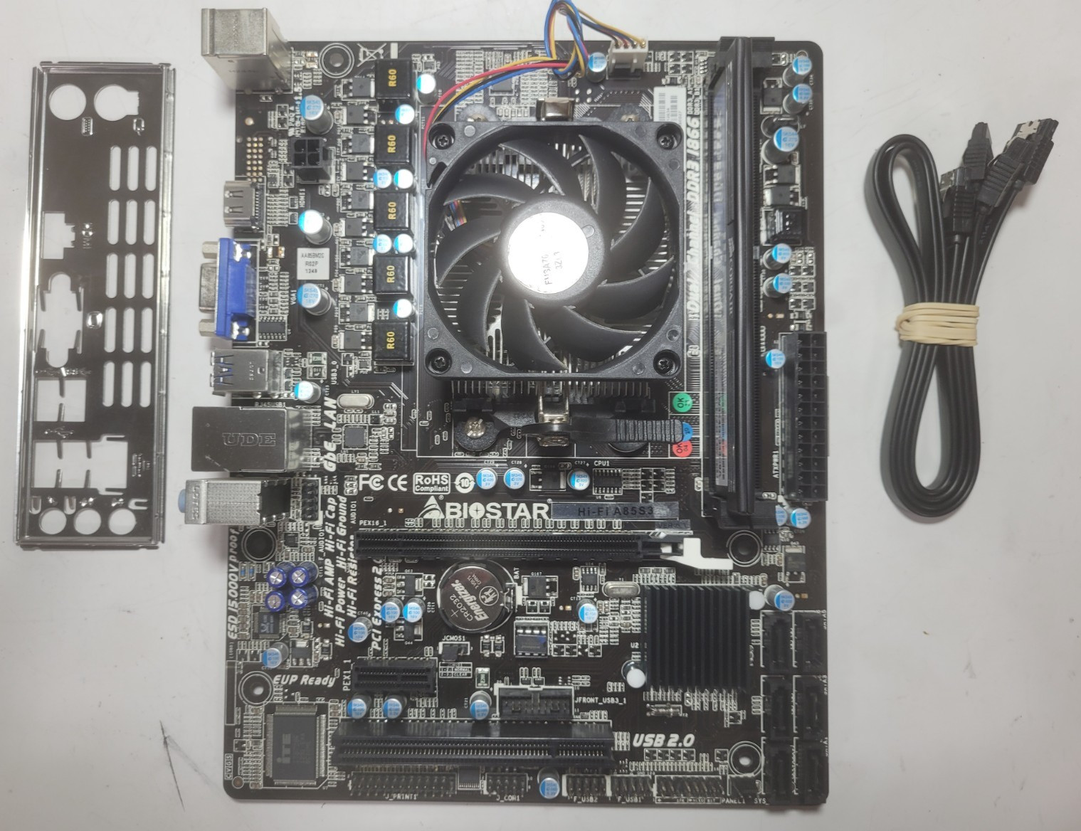 Biostar Hi-Fi A85S3 Motherboard 2GB RAM, IO Shield # 1971