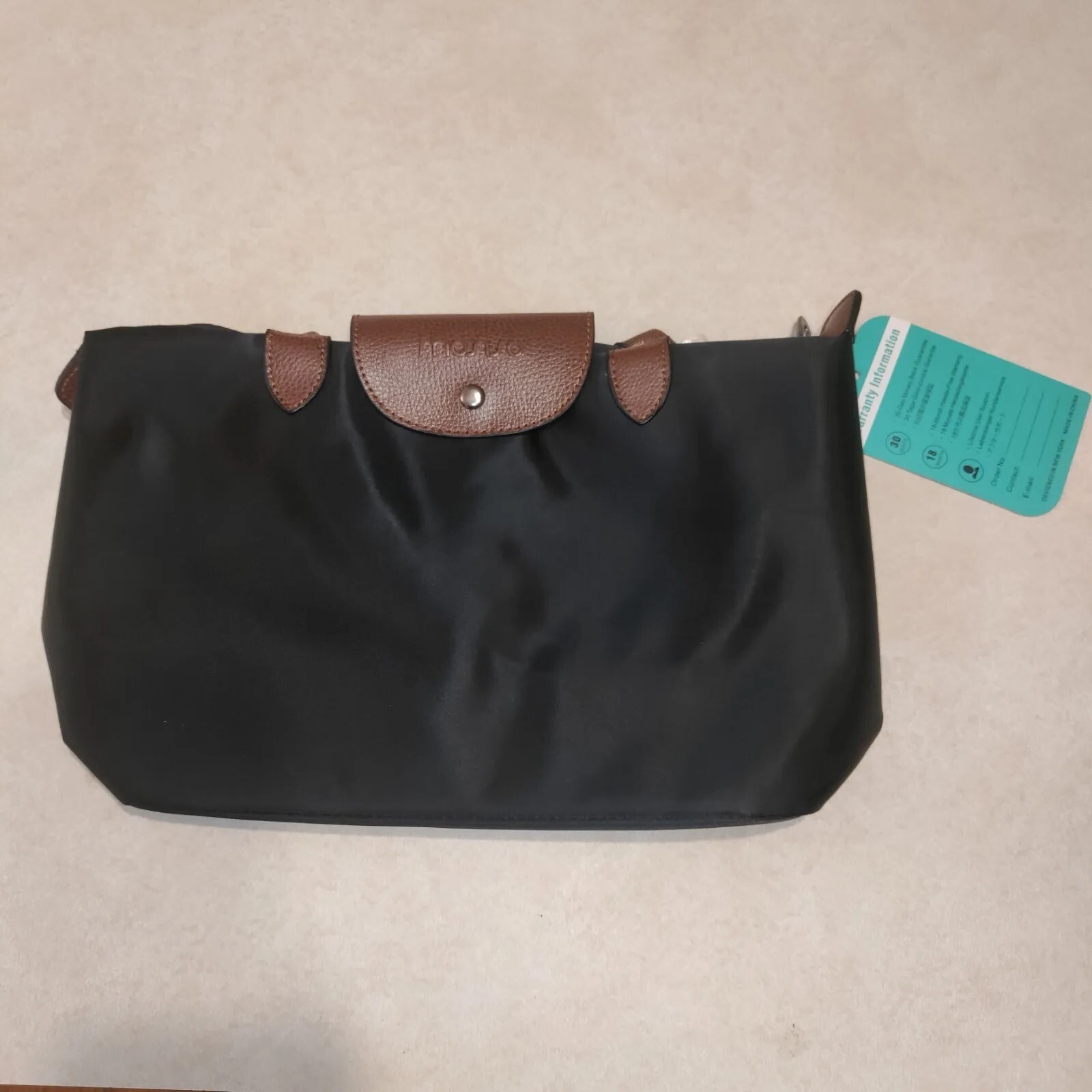 Mosiso Handle Bag For Tablet 9" 10" 11" With Button Front brown leather handle 