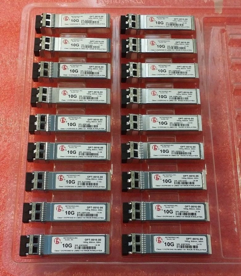 32x NEW F5 NETWORKS 10gbe OPT-0016-00 F5-UPG-SFP+-R 10GBASE/SR SFP transceiver 
