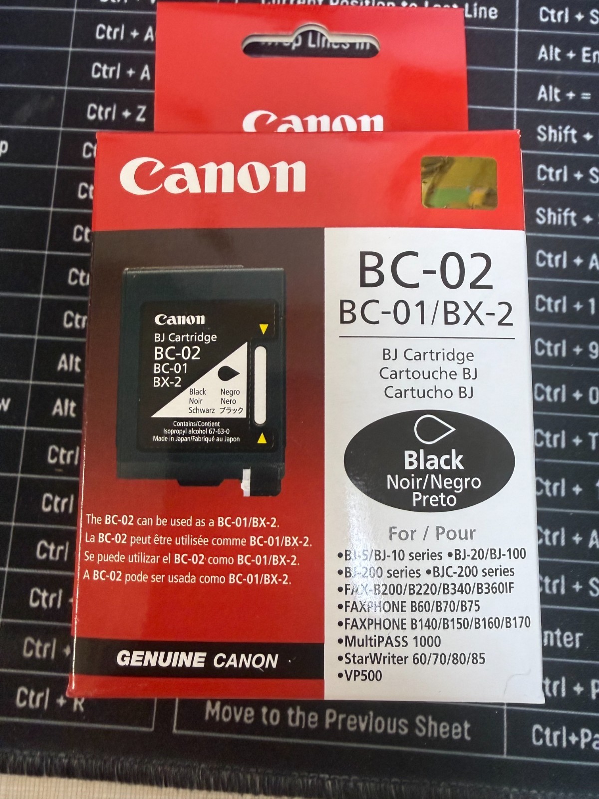 Canon BC-02 Black Ink Cartridge OEM Genuine — New