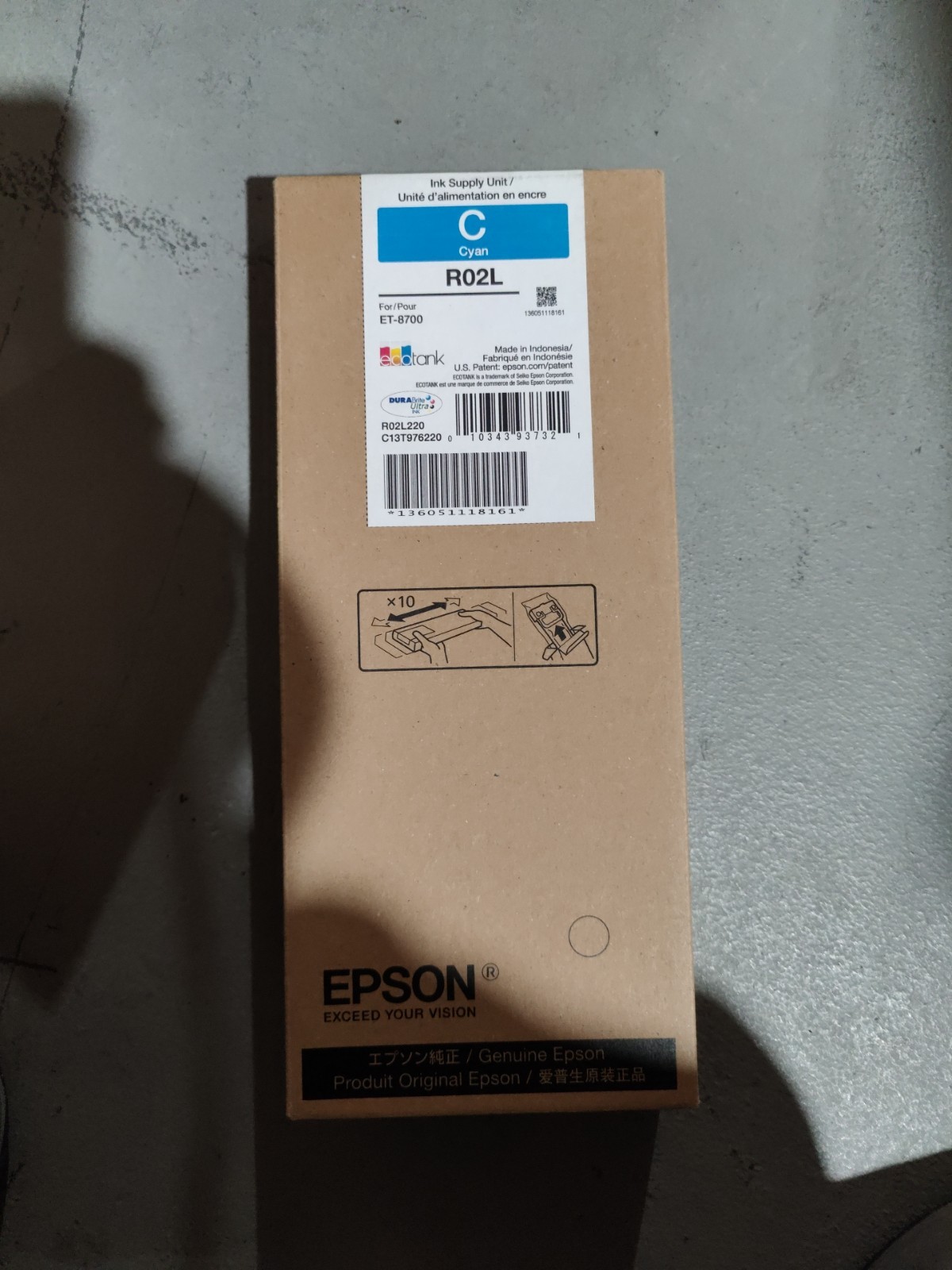 NEW GENUINE EPSON R02L COLOR INK Cyan