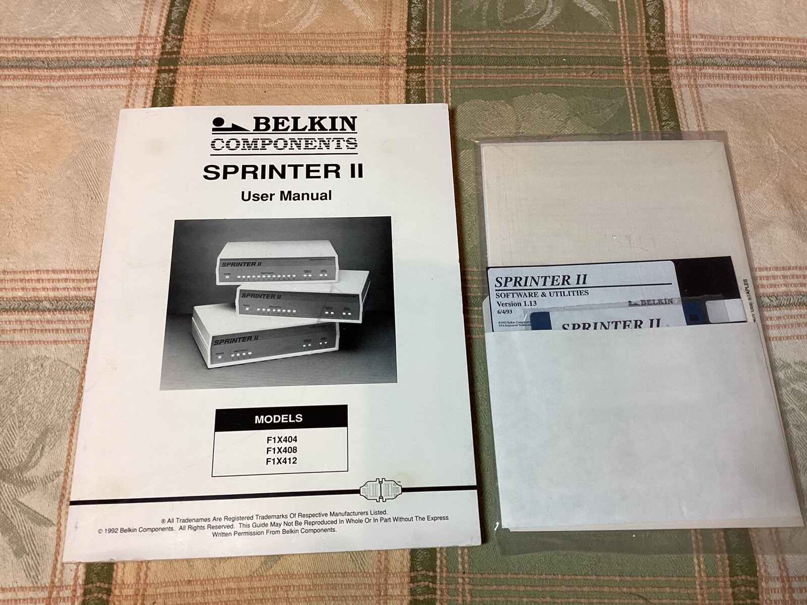 Belkin Components Sprinter II 1992 Vintage Computing User Manual & Software