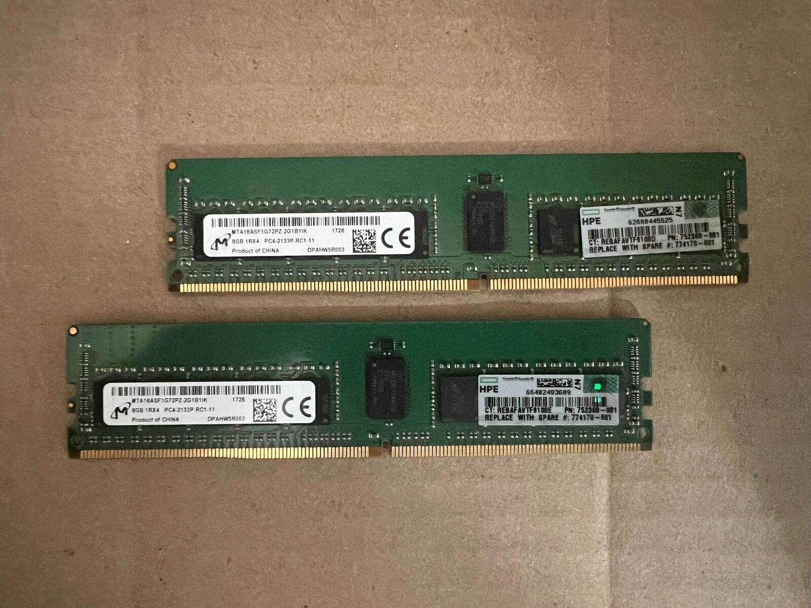 MICRON MTA18ASF1G72PZ-2G1B1IK 16GB (2X8GB) DDR4 2133MHZ ECC V5-1(22)