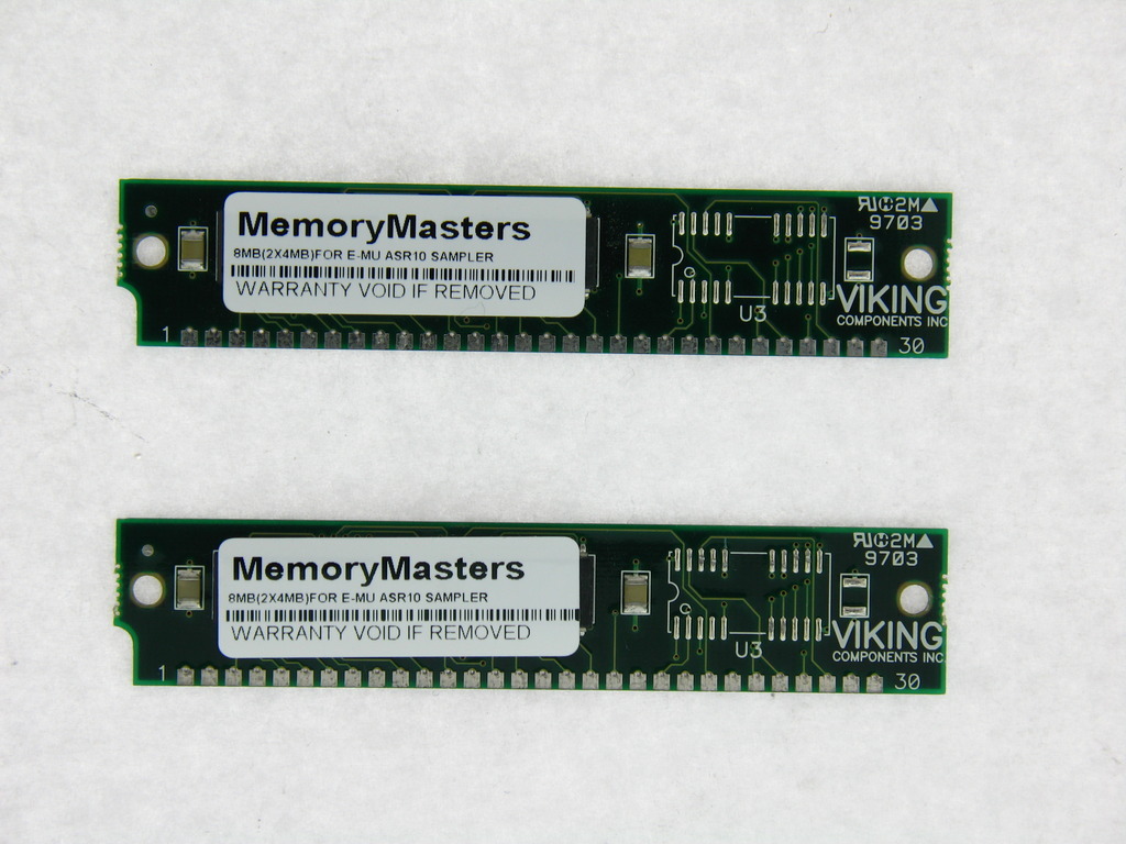 8MB 2X4MB RAM Memory Upgrade ENSONIQ Emu E-mu ASR-10 ASR10 TS10 SAMPLER TESTED