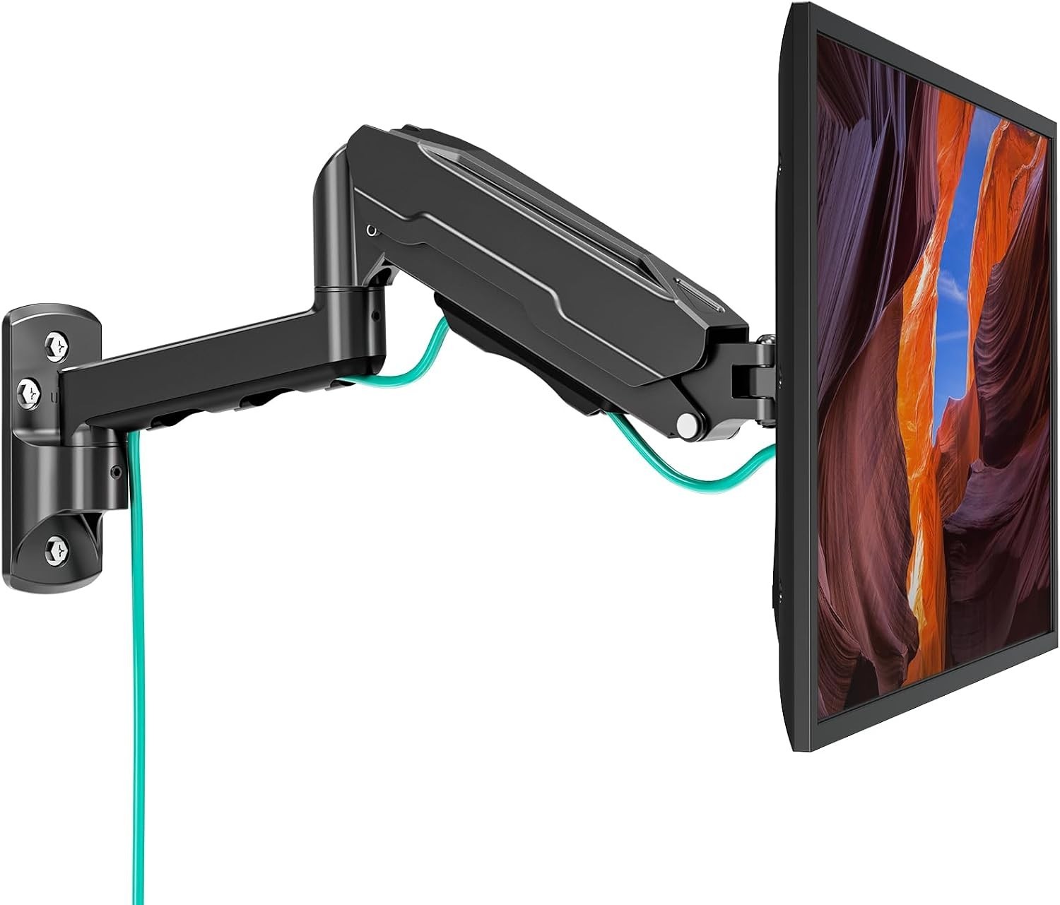 Single Monitor Wall Mount 13-32" VESA 75/100 Gas Spring Height Adjust FullMotion