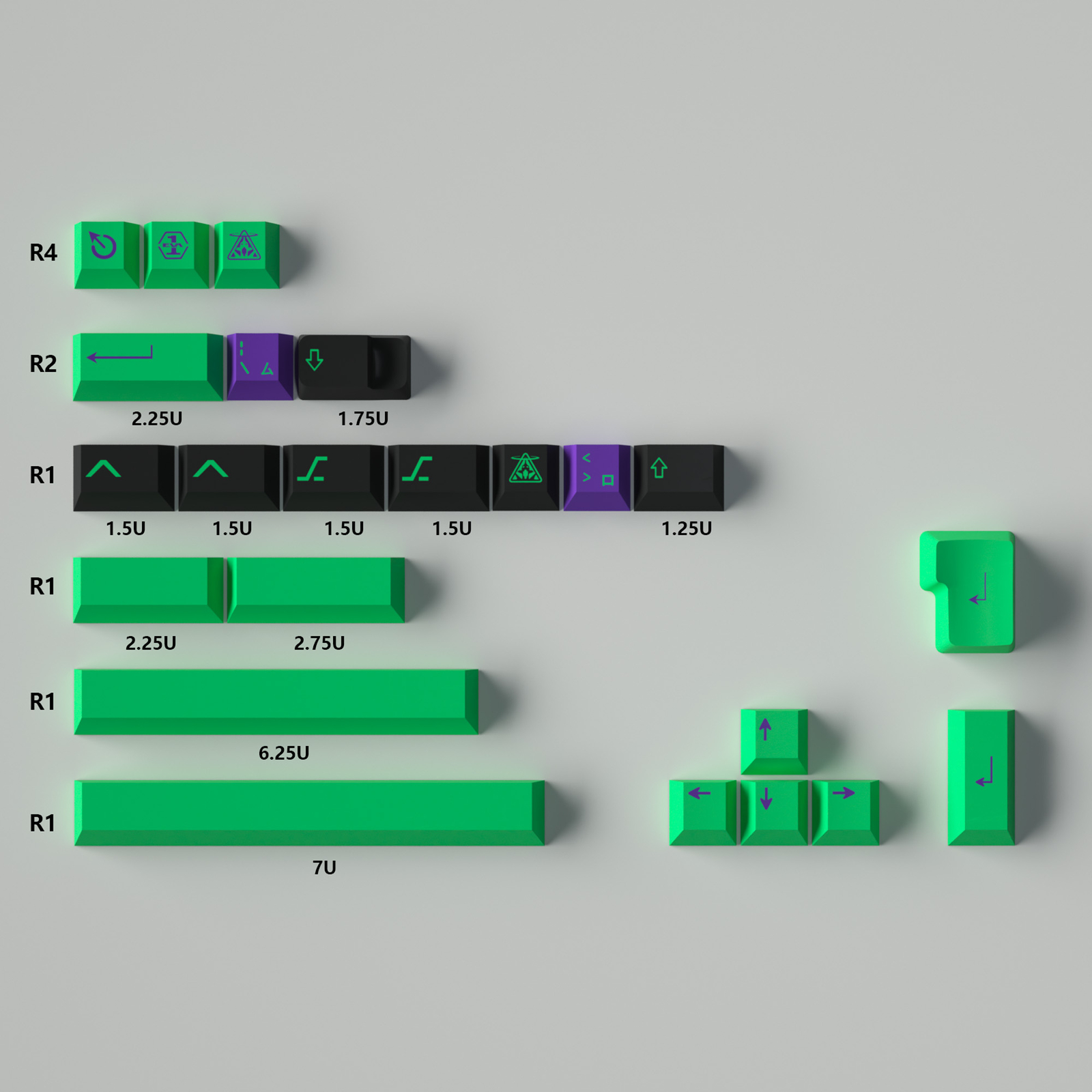 GMK Copy EVA-01 Mecha-01 Keycap Cherry Profile PBT Set for Cherry MX