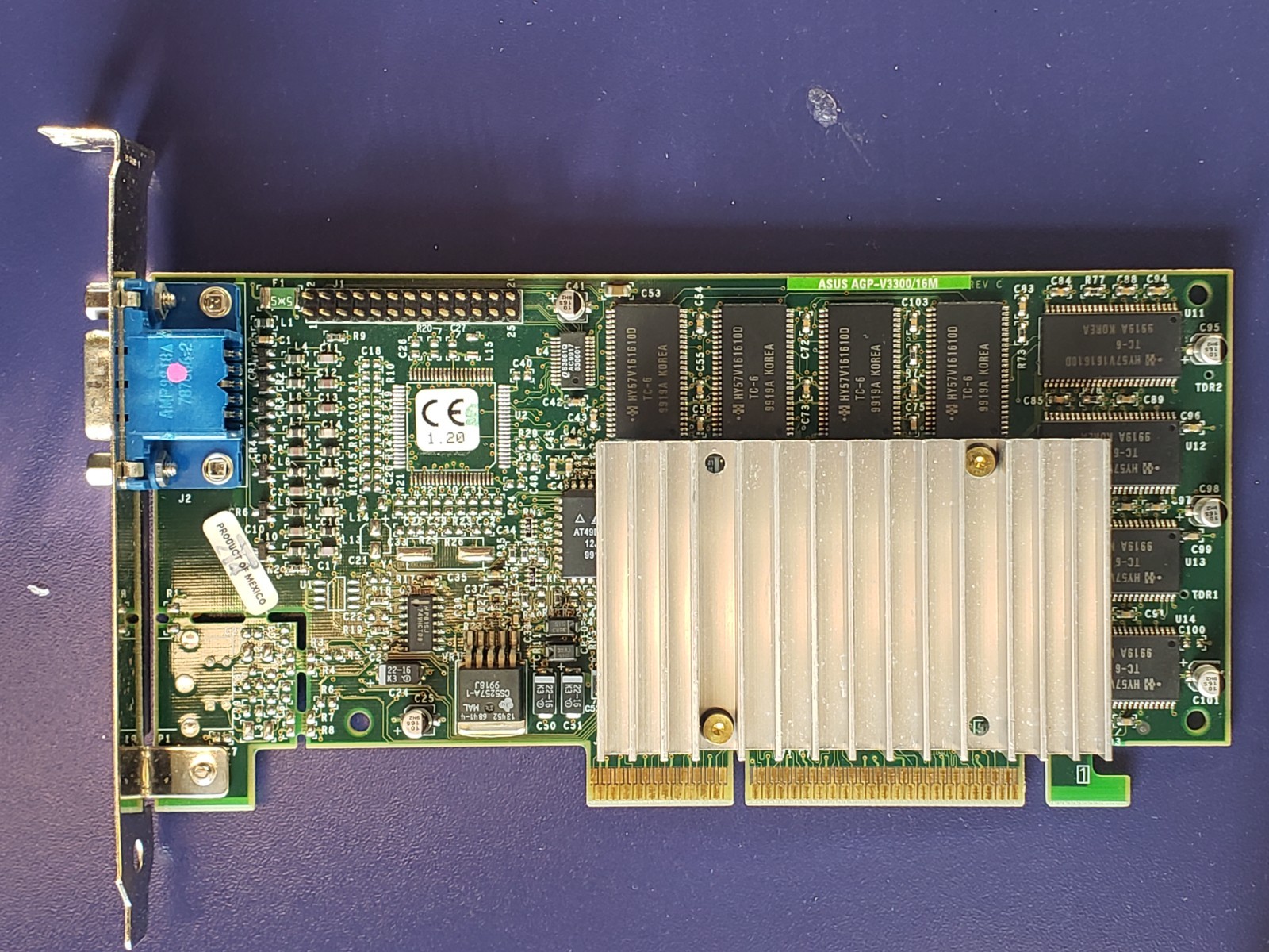 AGP Video Card, 3DFX Voodoo3 3000, 16MB (ASUS AGP-V3300/16M) Vintage, Working