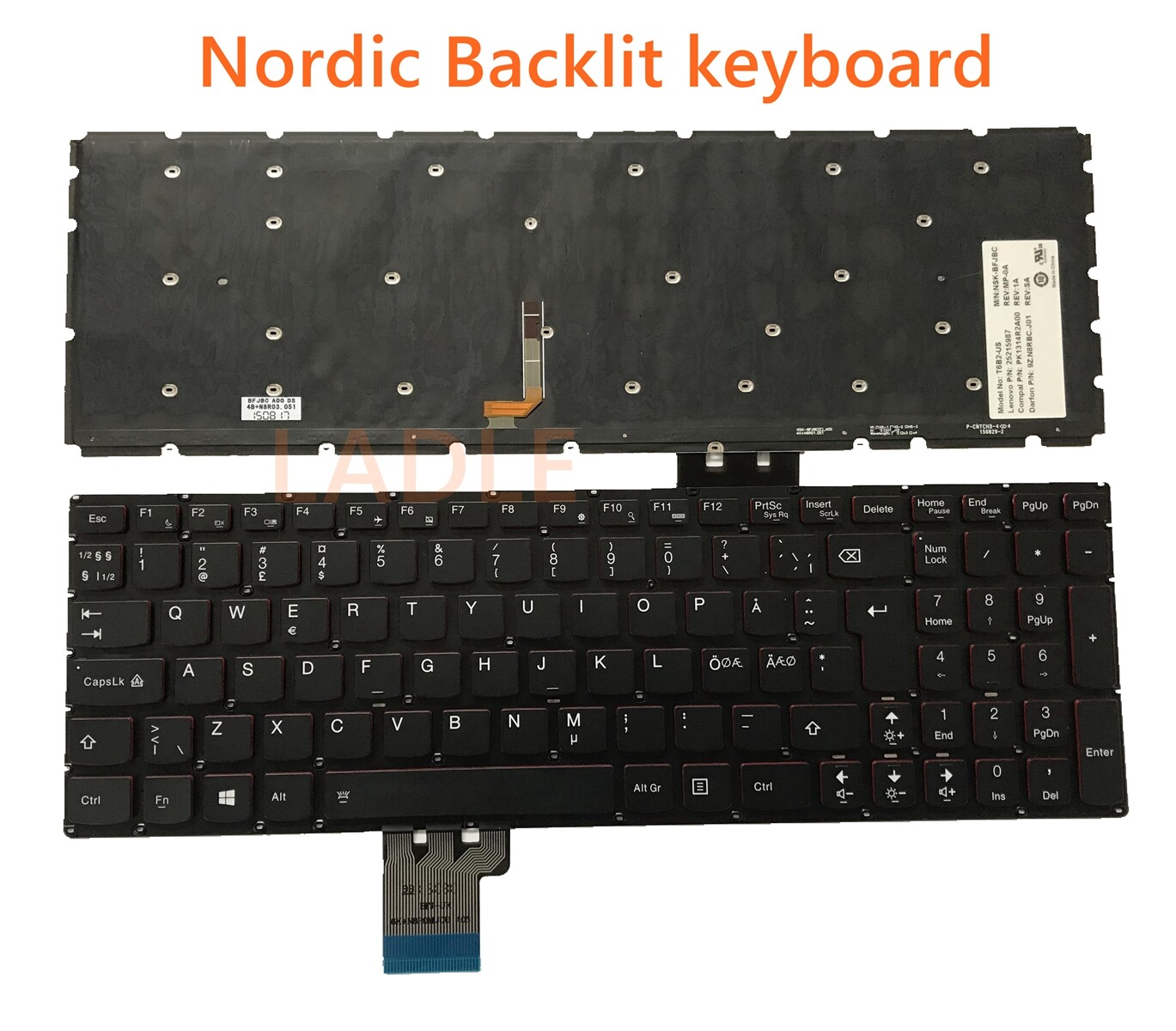 Danish Swedish Norwegian Nordic keyboard for Lenovo Y50/Y50-70/Y70/Y70-70