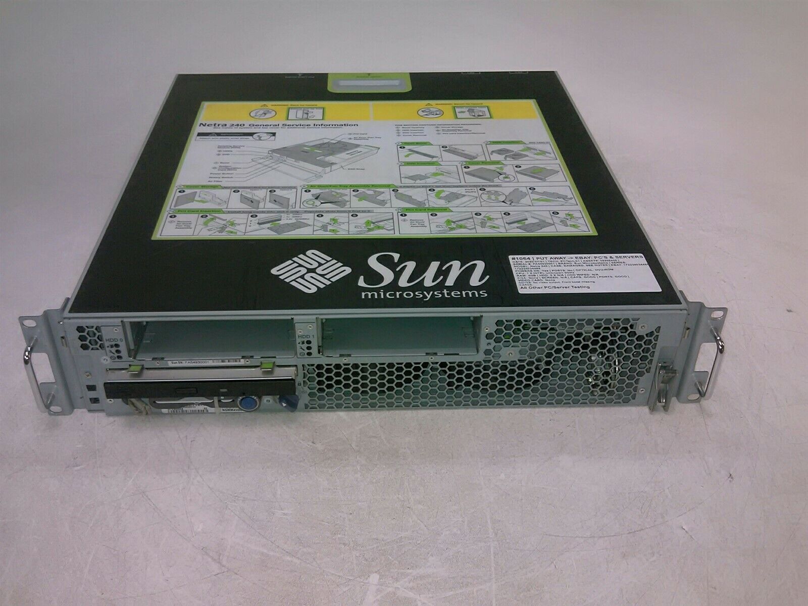Sun Microsystems Netra 240 Server 2x CPUs 4GB 0HD Powers On Critical Light AS-IS