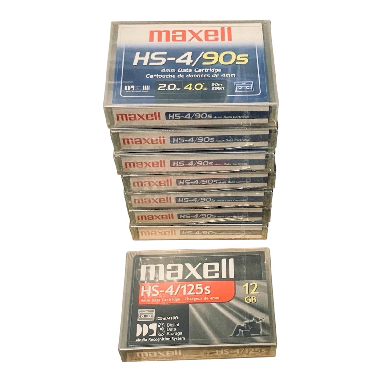 Maxell HS-4/90s 120s Helical Scan 4mm Data Cartridge 2GB NEW Sealed Lot of 8