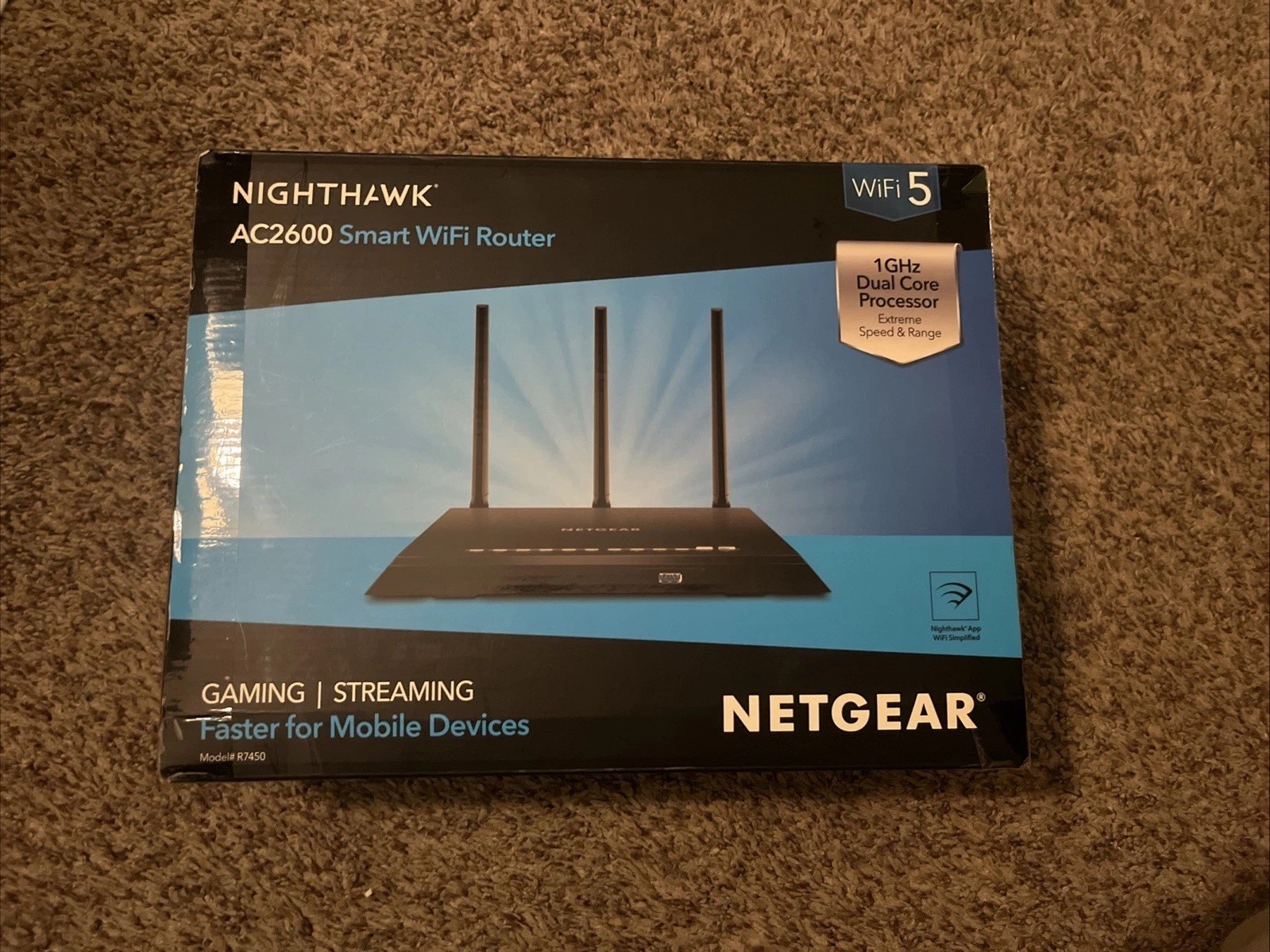NETGEAR Nighthawk AC2600 Smart WiFi Router R7450-100NAS Black Pre-Owned
