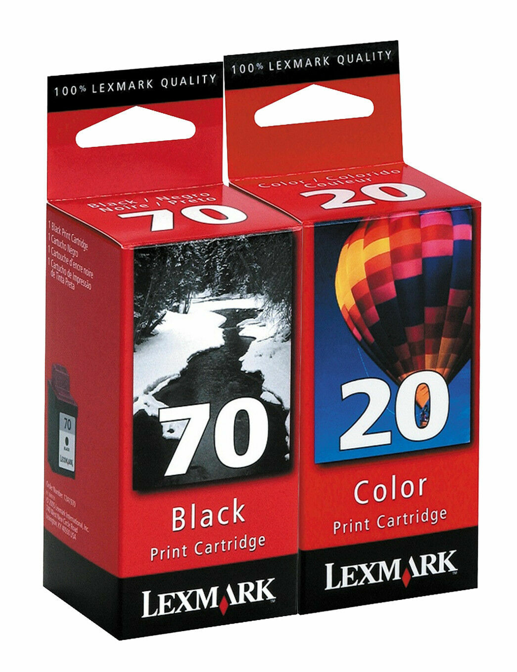 New Genuine SEALED BAG Lexmark 20 Color and 70 Black Inkjet Cartridges