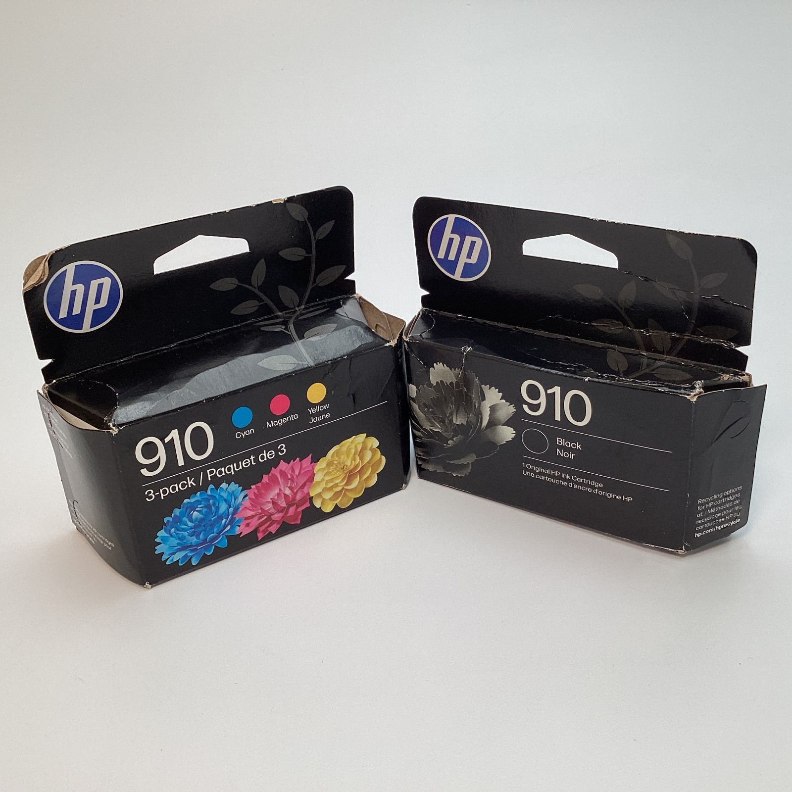 Genuine HP 910 Black & Color 3-Pack Ink Cartridges - Exp 12/2027 - 4 Pack NOT XL