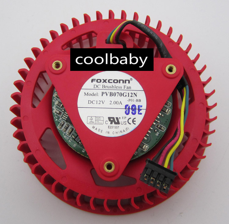 75mm PVB070G12N 4Pin Fan for VGA Video Card HD 6870 6950 6970 6990