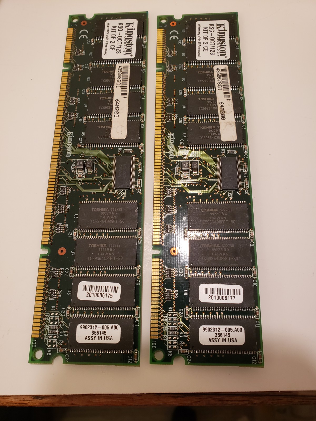 SGI/Kingston 128mb Memory Kit for Octane (qty 2) 64mb modules