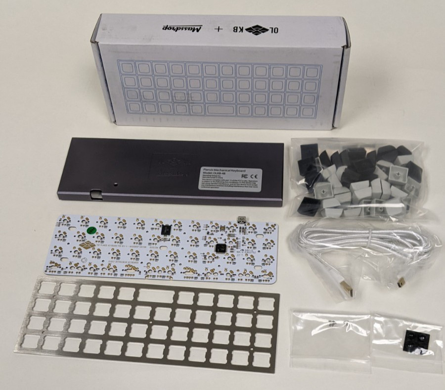 Massdrop x OLKB Planck Keyboard Kit Gunmetal Case MX Compatible Plate Beige/Blac
