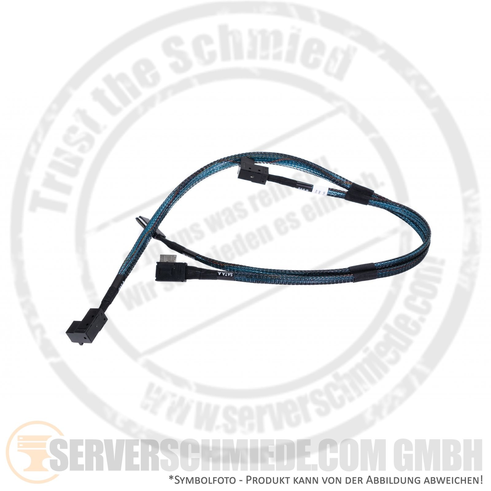 Dell 60cm / 40cm SAS SATA Cable 2x SFF-8643 Angle to 2x SATA SFF-8611 Angle Oc