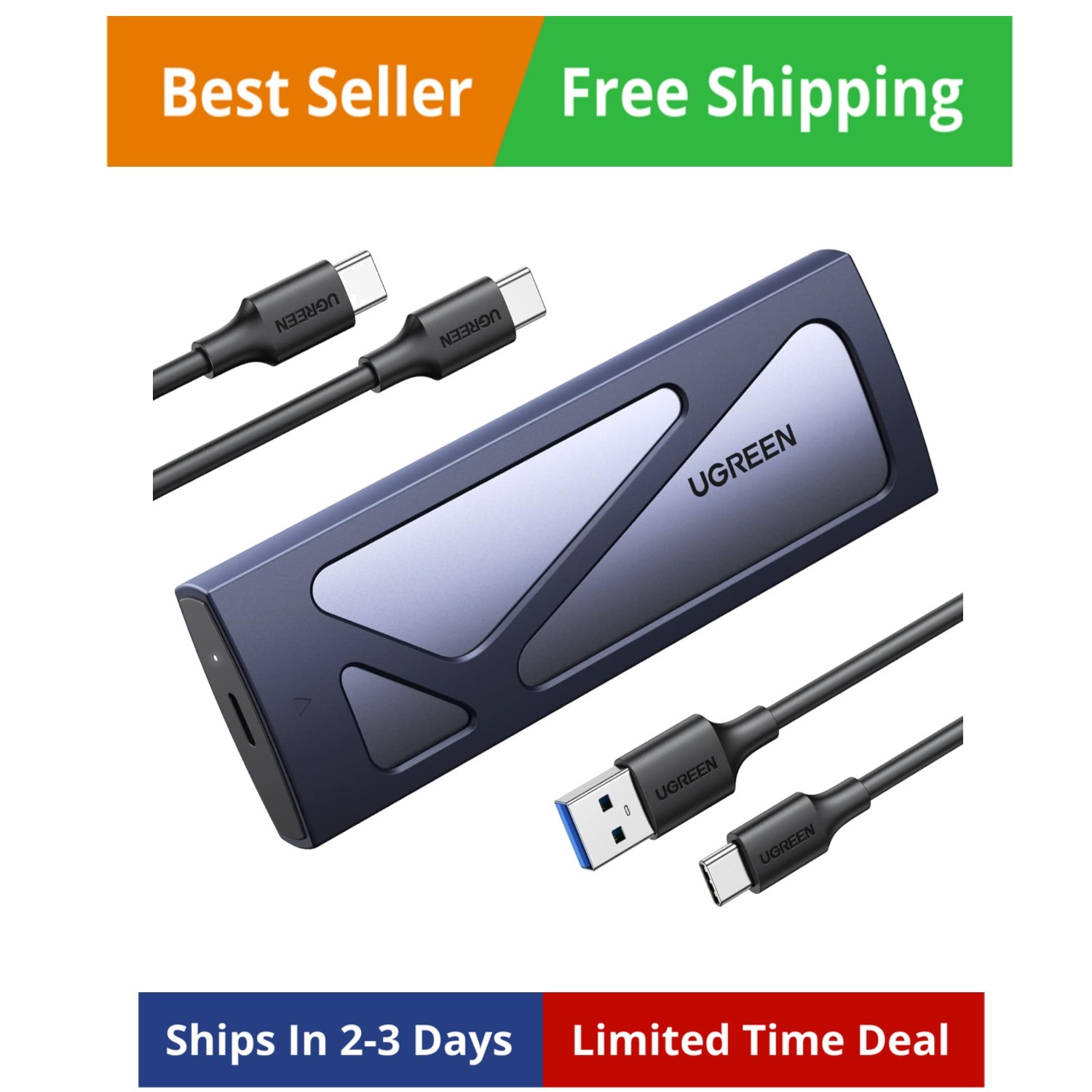 SSD Enclosure, Tool-Free USB C External, 10Gbps M.2 NVMe to USB Adapter/Reade...