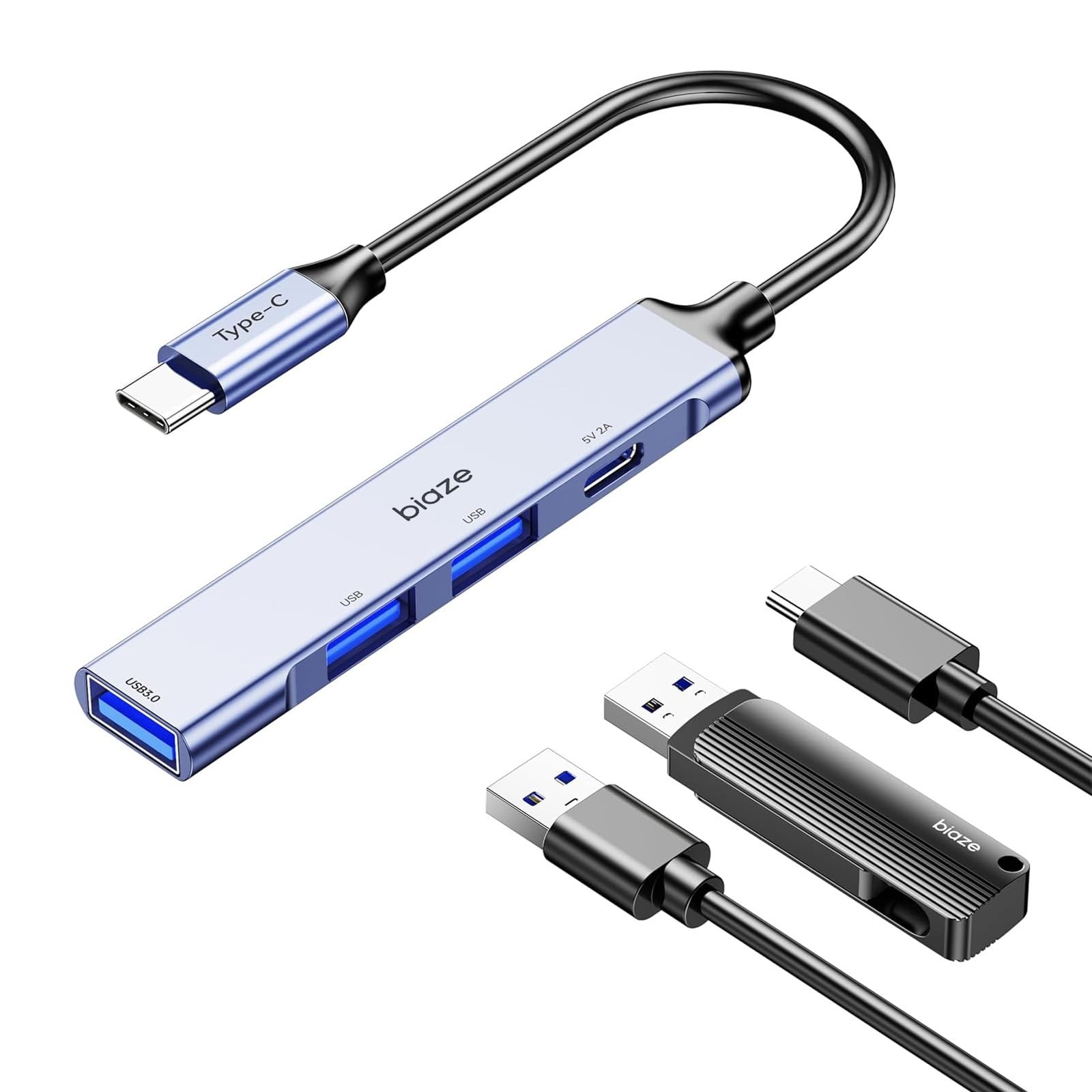 HUB78 4-Port USB C 3.0 Hub Splitter 5Gbps + PD10W USB-C Power Supply
